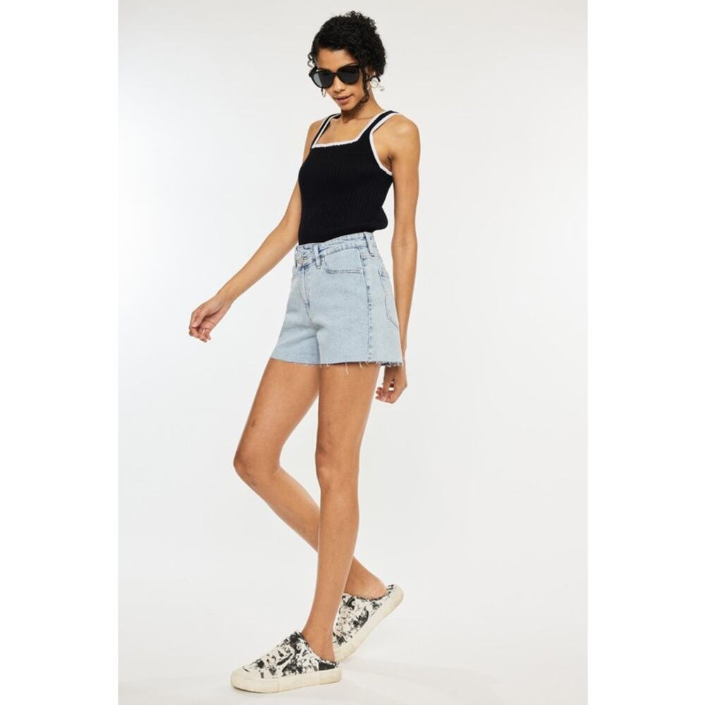 Kan Can High Rise Crossover Waist Band Shorts - KC20029L - Size 26 - Picture 5 of 9